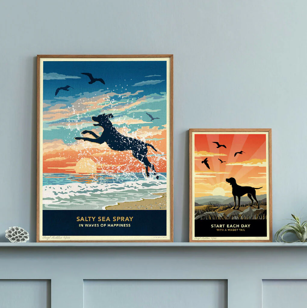 POINTER, VISZLA OR WEIMARANER 'WAVES OF HAPPINESS’ LIMITED EDITION ART PRINT - Image 5