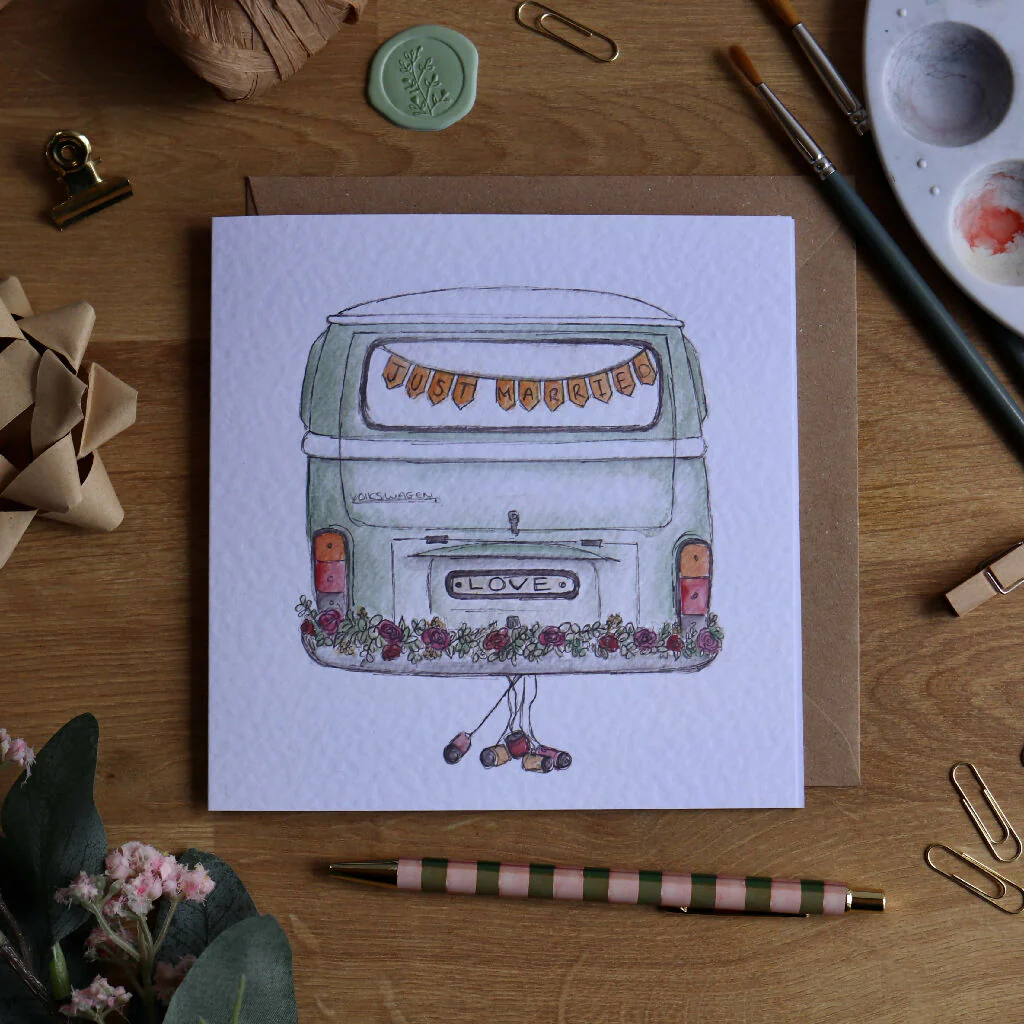 Wedding Campervan Greeting Card