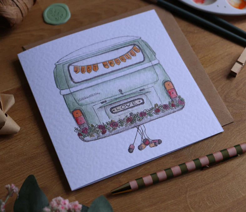 Wedding Campervan Greeting Card - Image 2