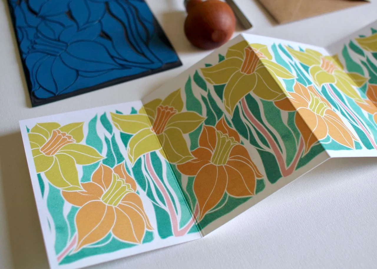 Welsh Daffodil Garland Card | Single Card & Envelope