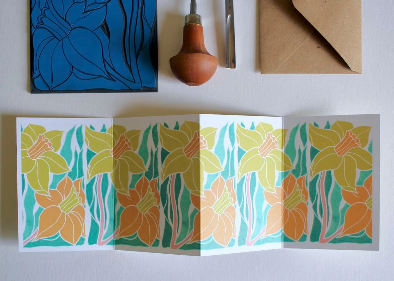 Welsh Daffodil Garland Card | Single Card & Envelope - Image 2