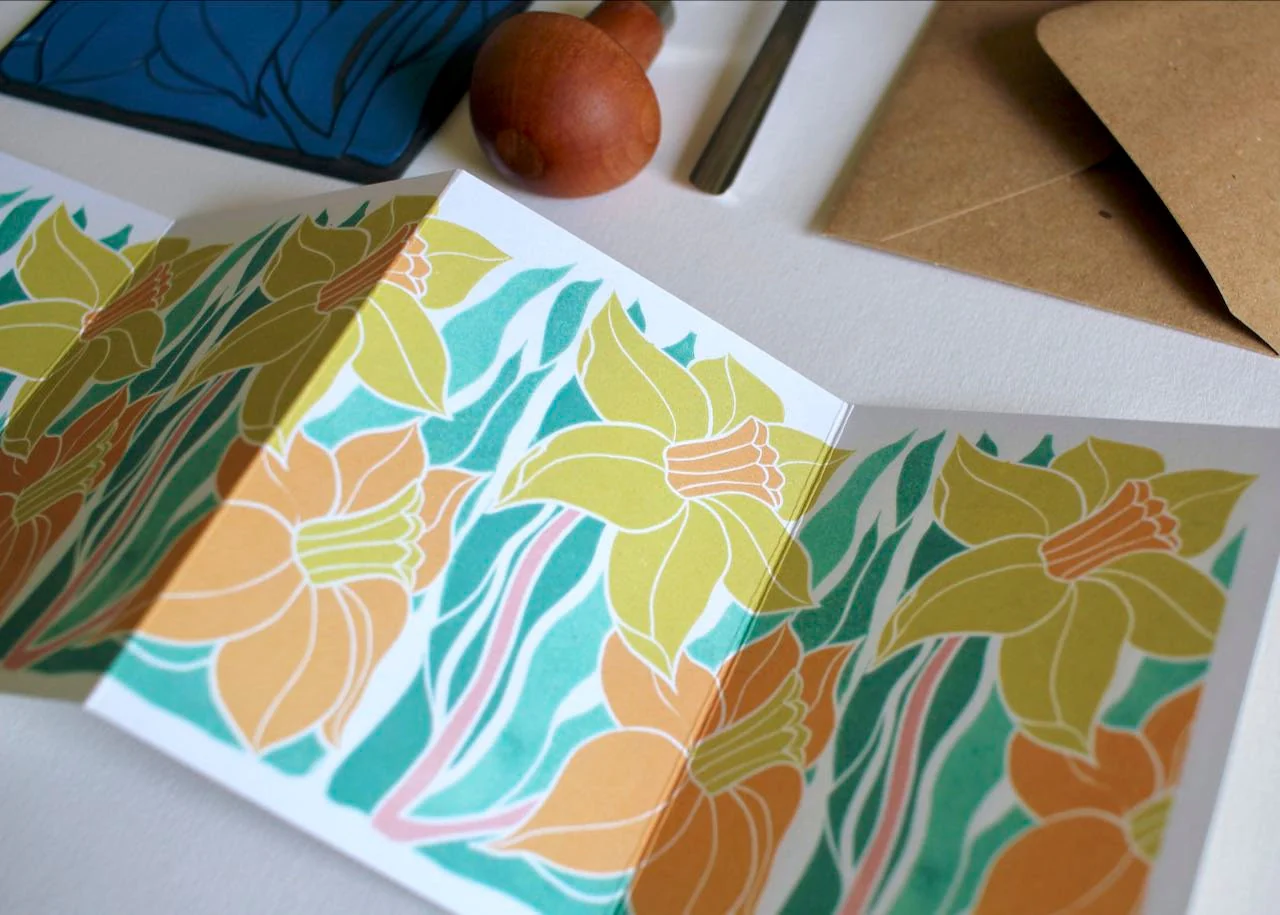 Welsh Daffodil Garland Card | Single Card & Envelope - Image 3