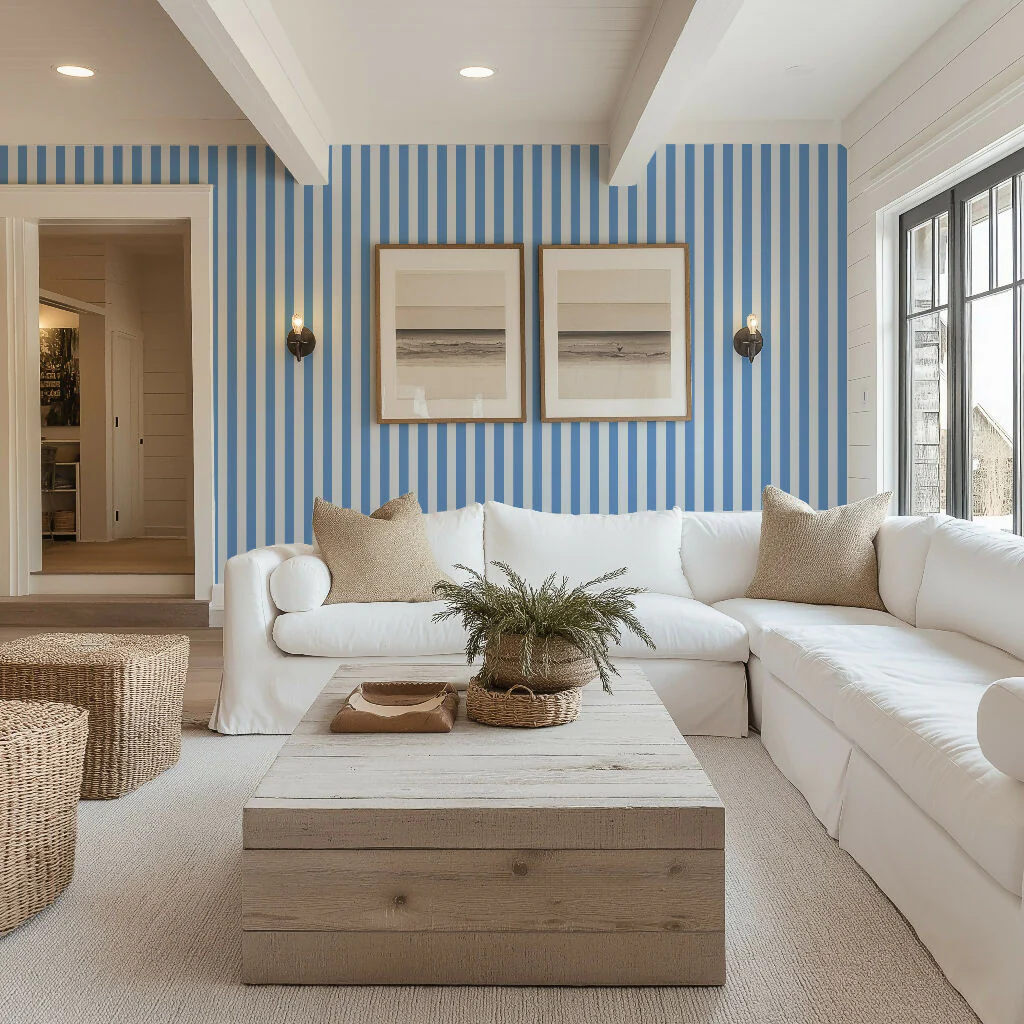 Weymouth Beach Stripe Wallpaper