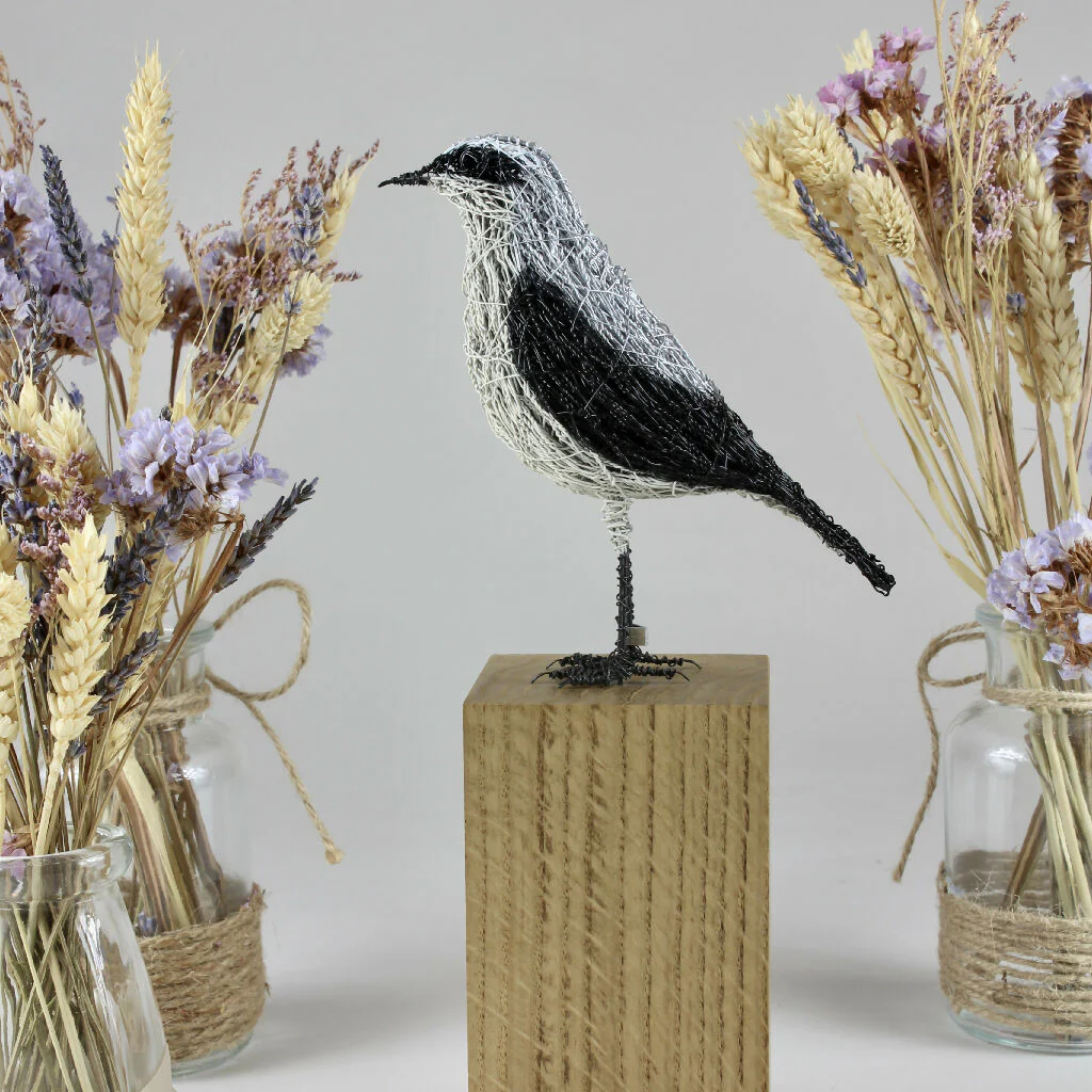 Wheatear Wire Bird Sculpture