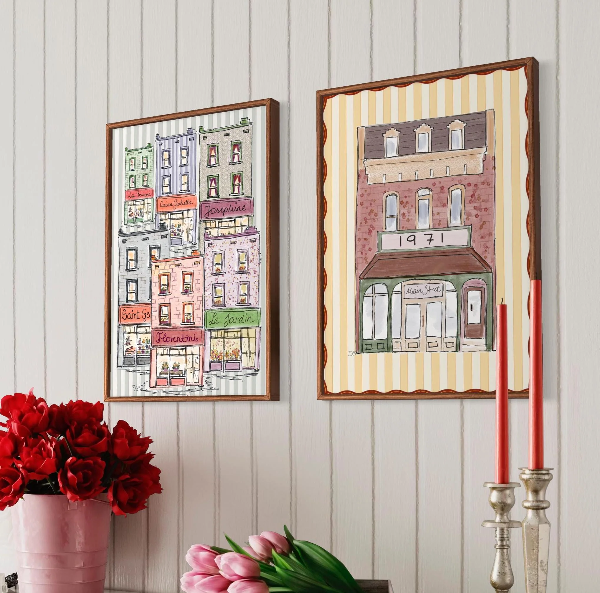 Whimsical Artwork Paris Line Drawing Shop Illustration - Image 5