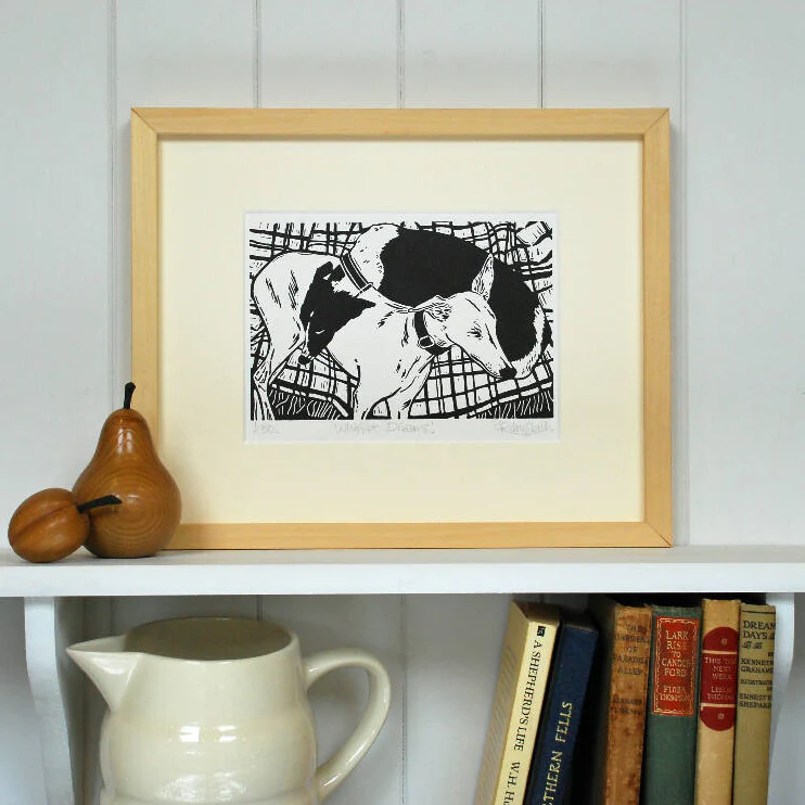 'Whippet Dreams' Collection - Limited Edition - Personalised Original Linocut Print - Image 2