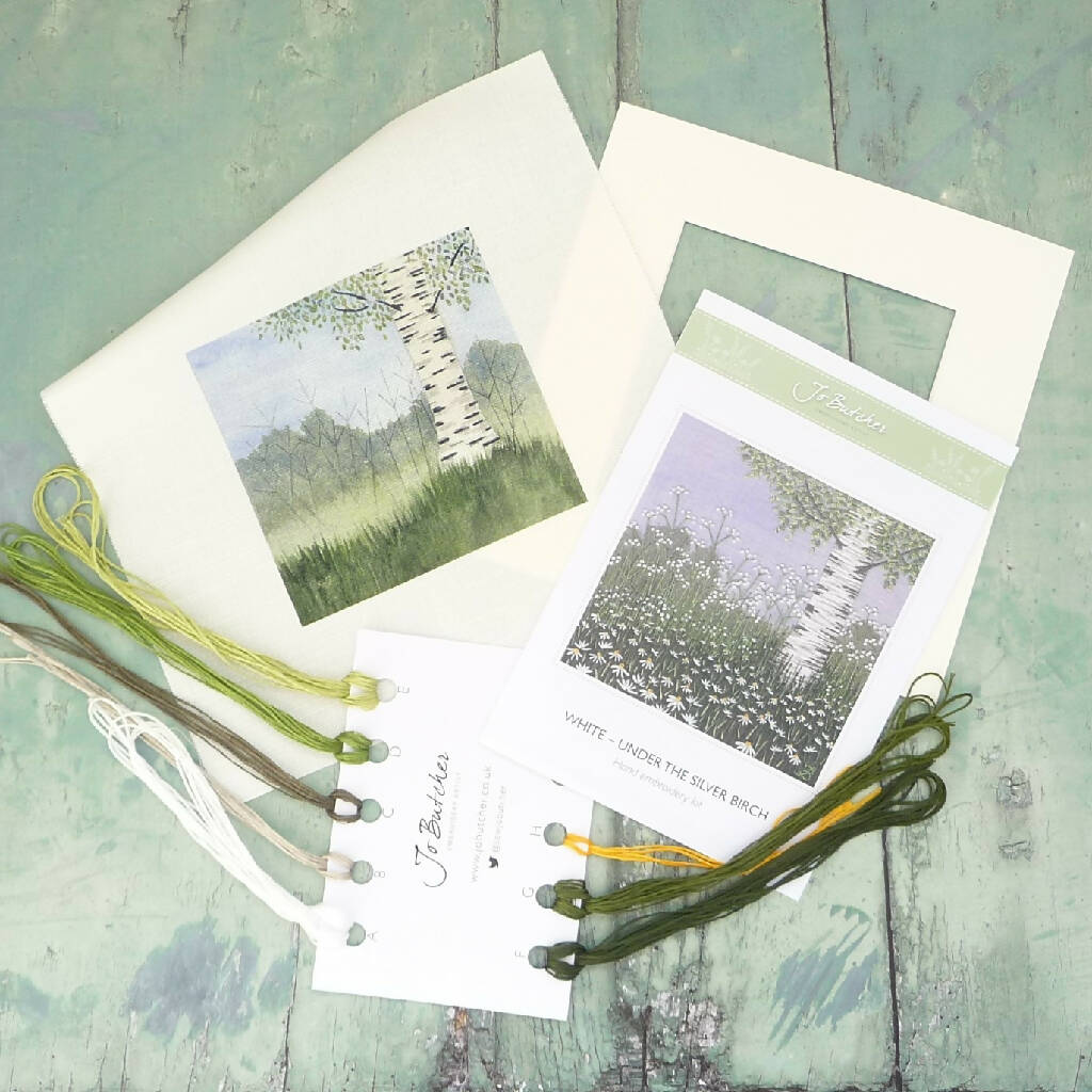 Embroidery Kit -White- Under the Silver Birch - Image 4