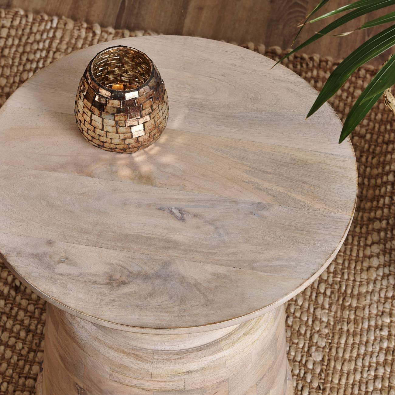 White Wash Side Table -  Mango Wood - Image 2