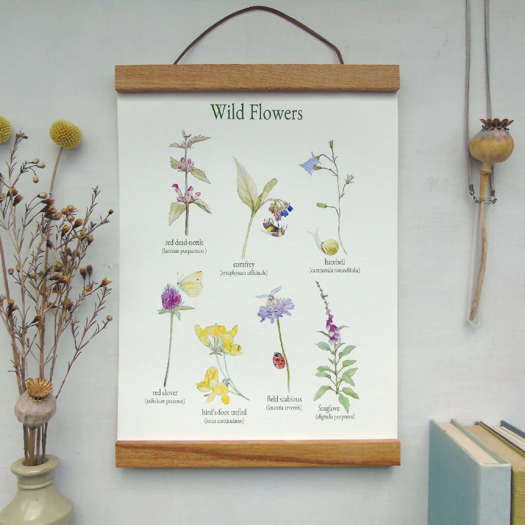 Wild Flowers Canvas Wall Hanging