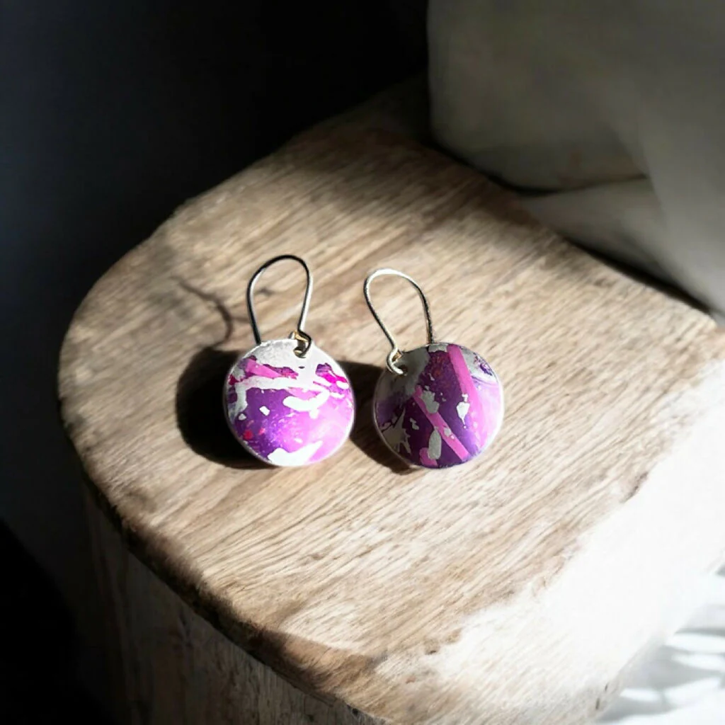 Wild Heather Disc Earrings
