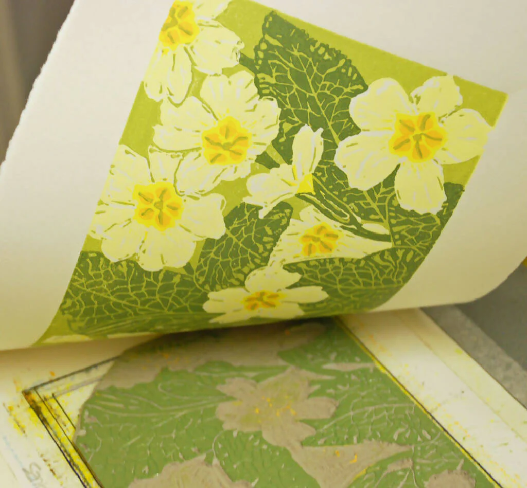 Wild Primroses - Limited Edition - Original Linocut Print - Image 3