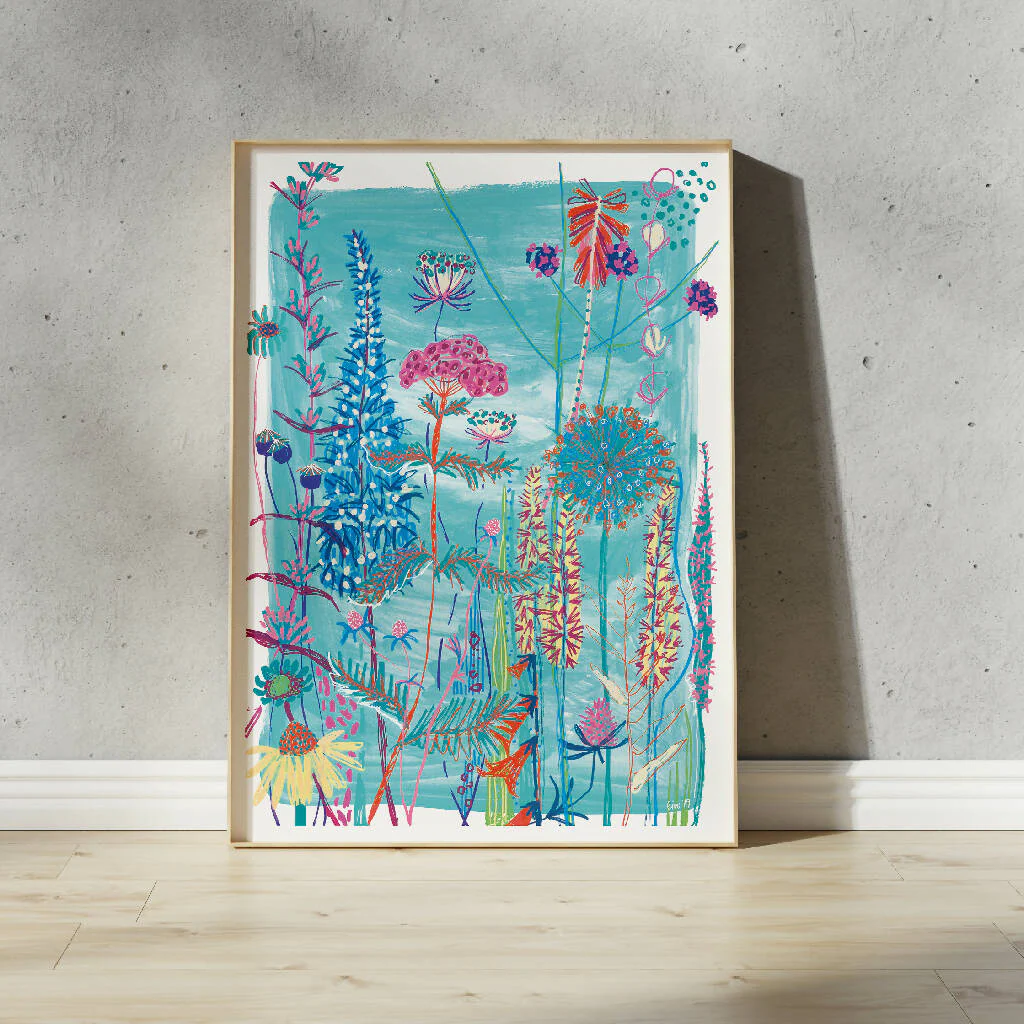 Wildflower Print Trio in Blue - Image 4