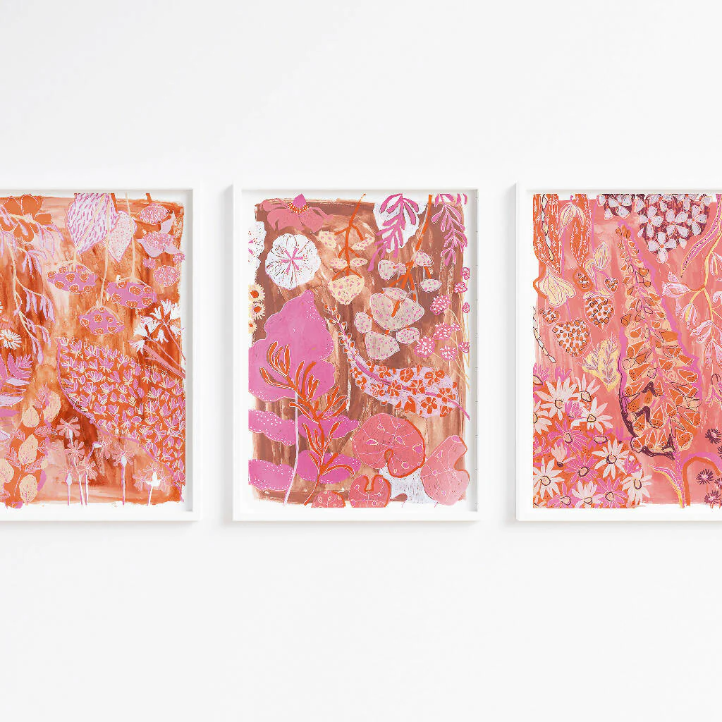 Wildflower Print Trio in Pink - Image 2