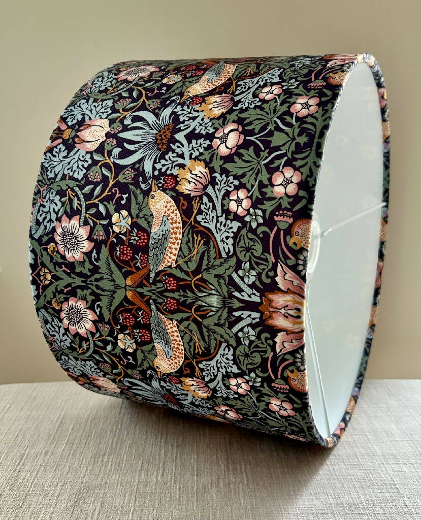 William Morris 'Strawberry Thief' Velvet Lampshade - Image 3