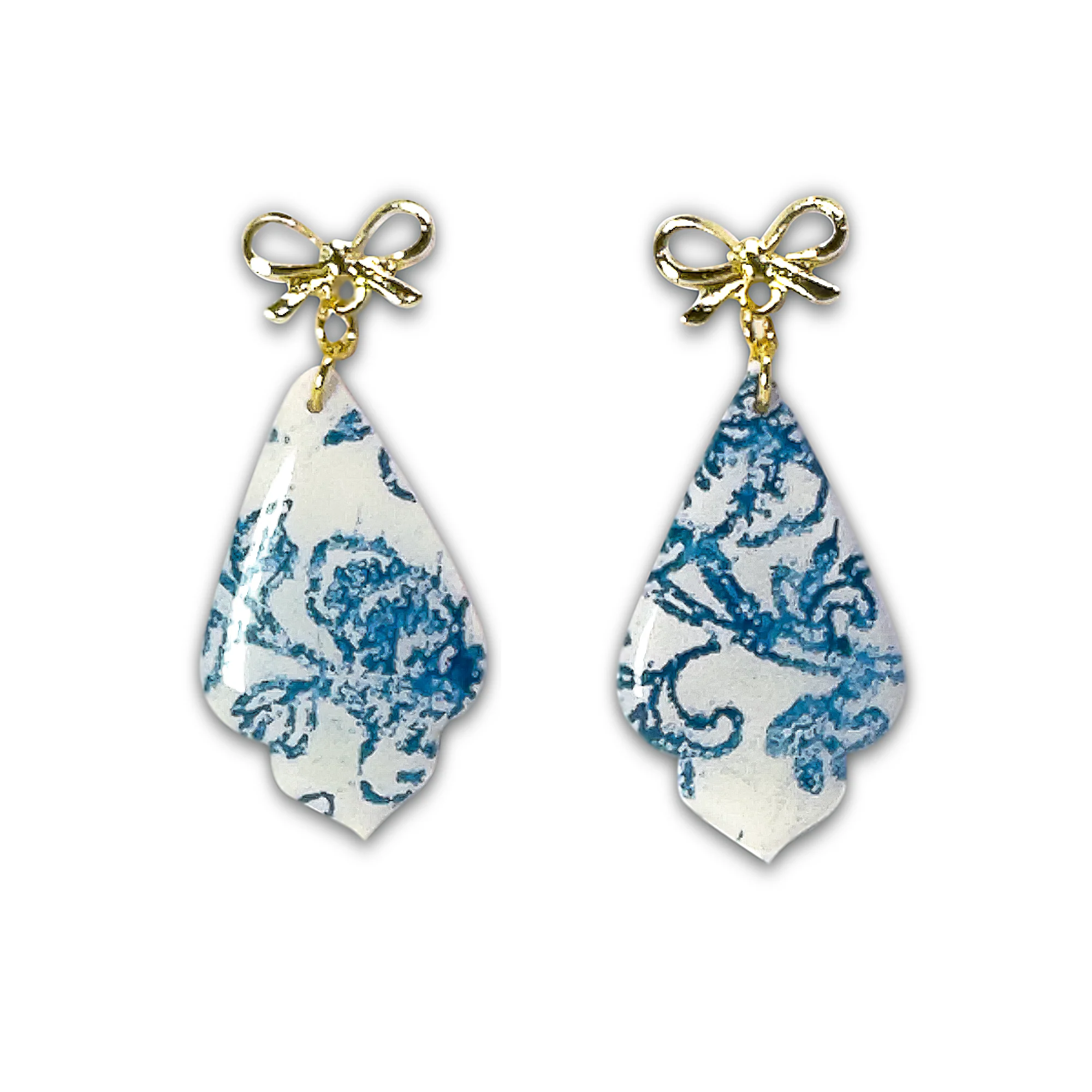 Willow Blue | Bow | Drop Earrings - Image 2