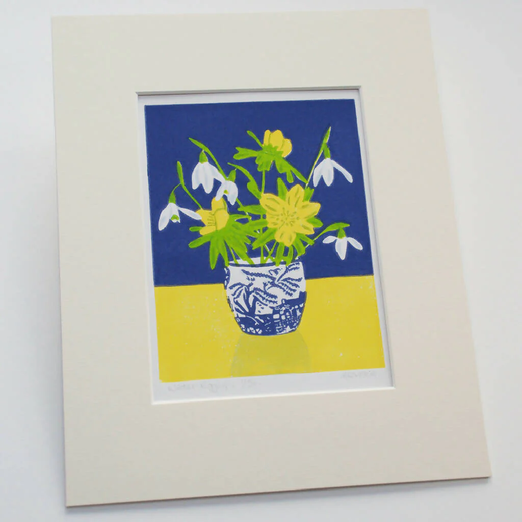 Winter Egg Cup - Limited Edition - Original Linocut Print - Image 2