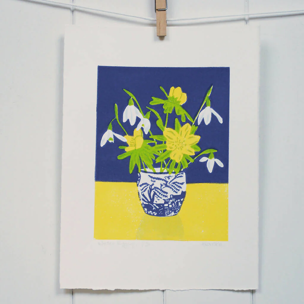 Winter Egg Cup - Limited Edition - Original Linocut Print - Image 3