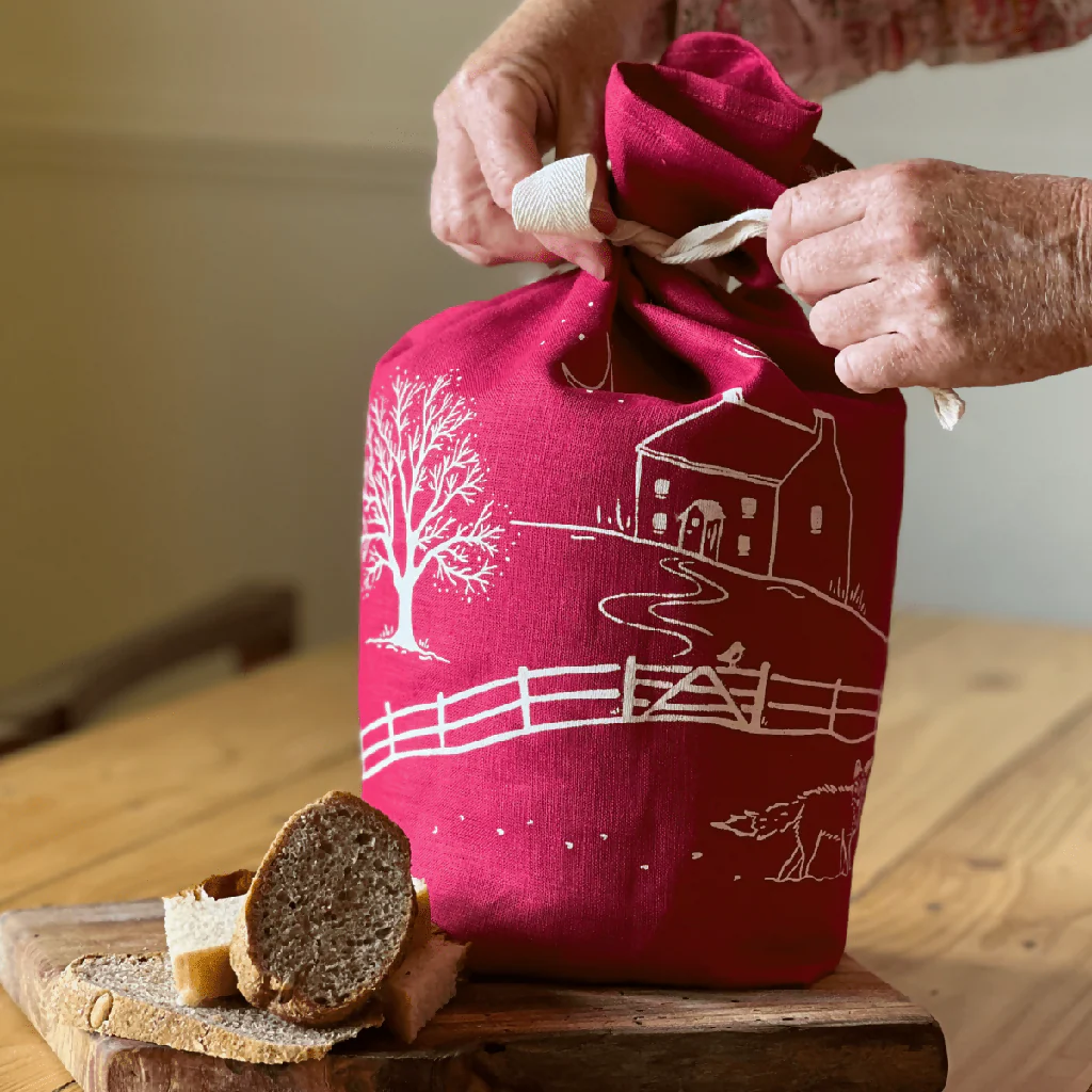 Winter Fox Linen Bread Bag - Image 3