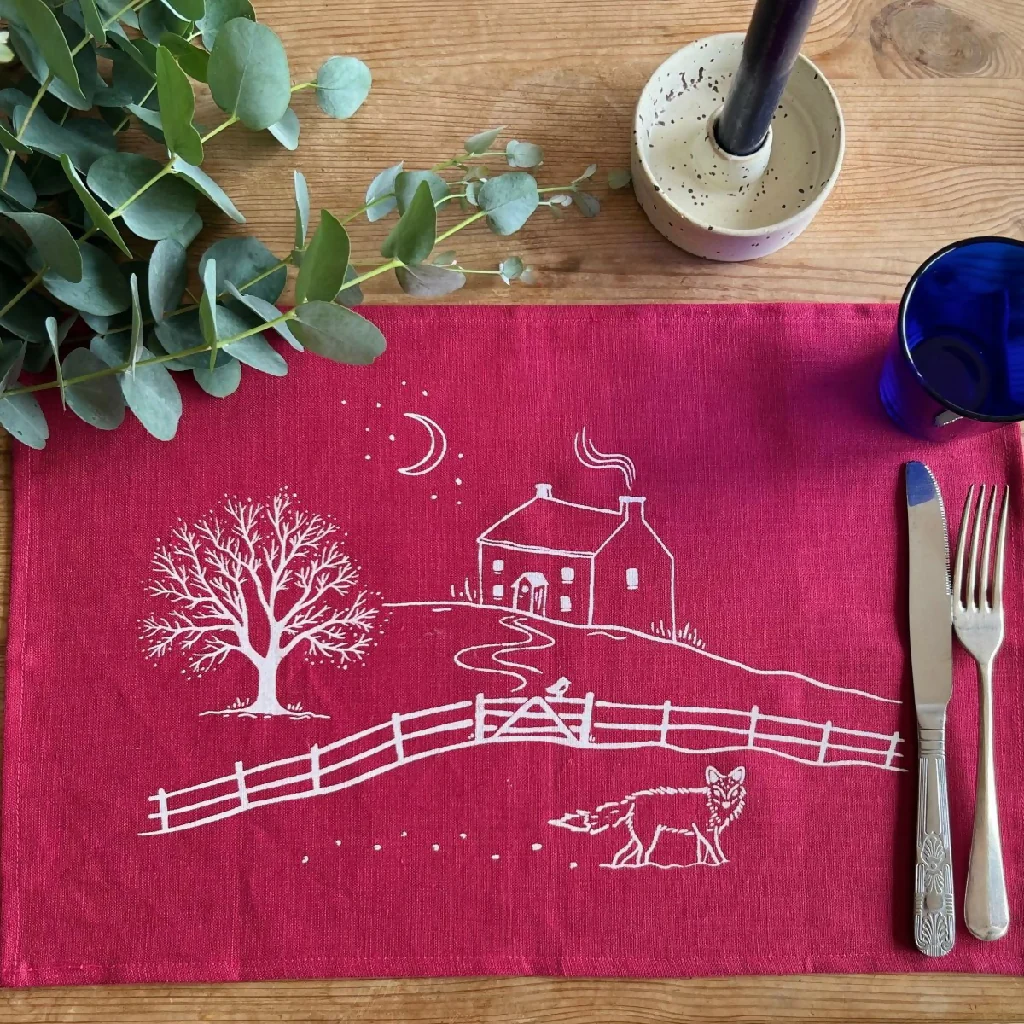 Winter Fox Linen Placemats - Set of two - Image 5