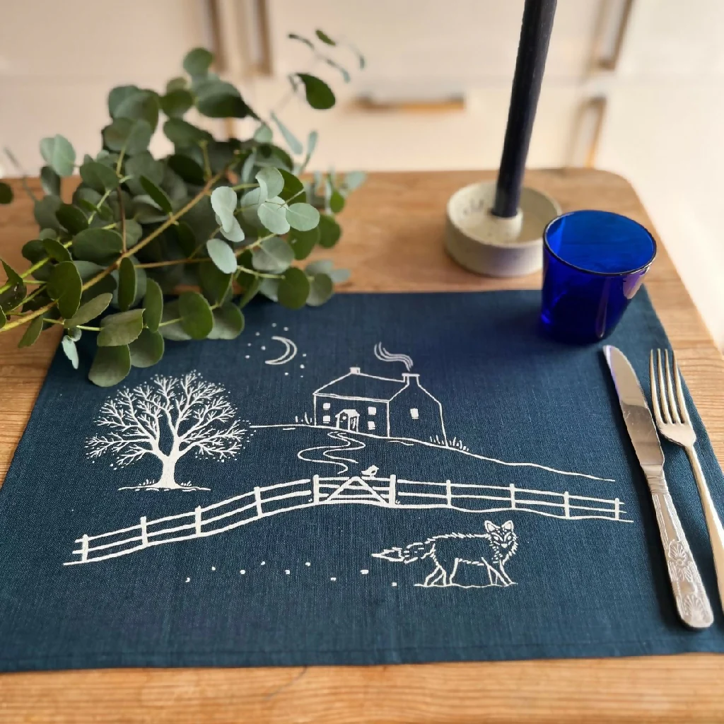 Winter Fox Linen Placemats - Set of two - Image 6