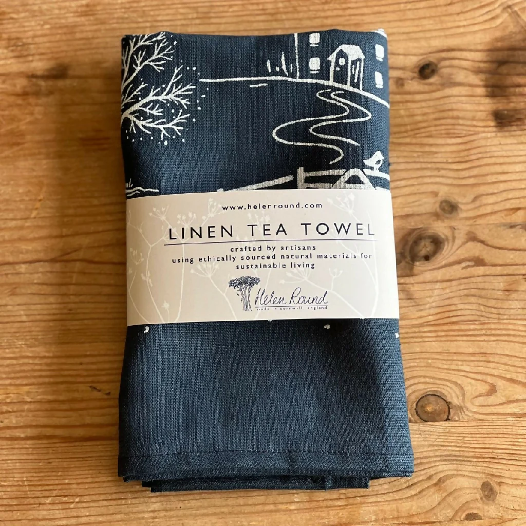 Winter Fox Linen Tea Towel - Image 2