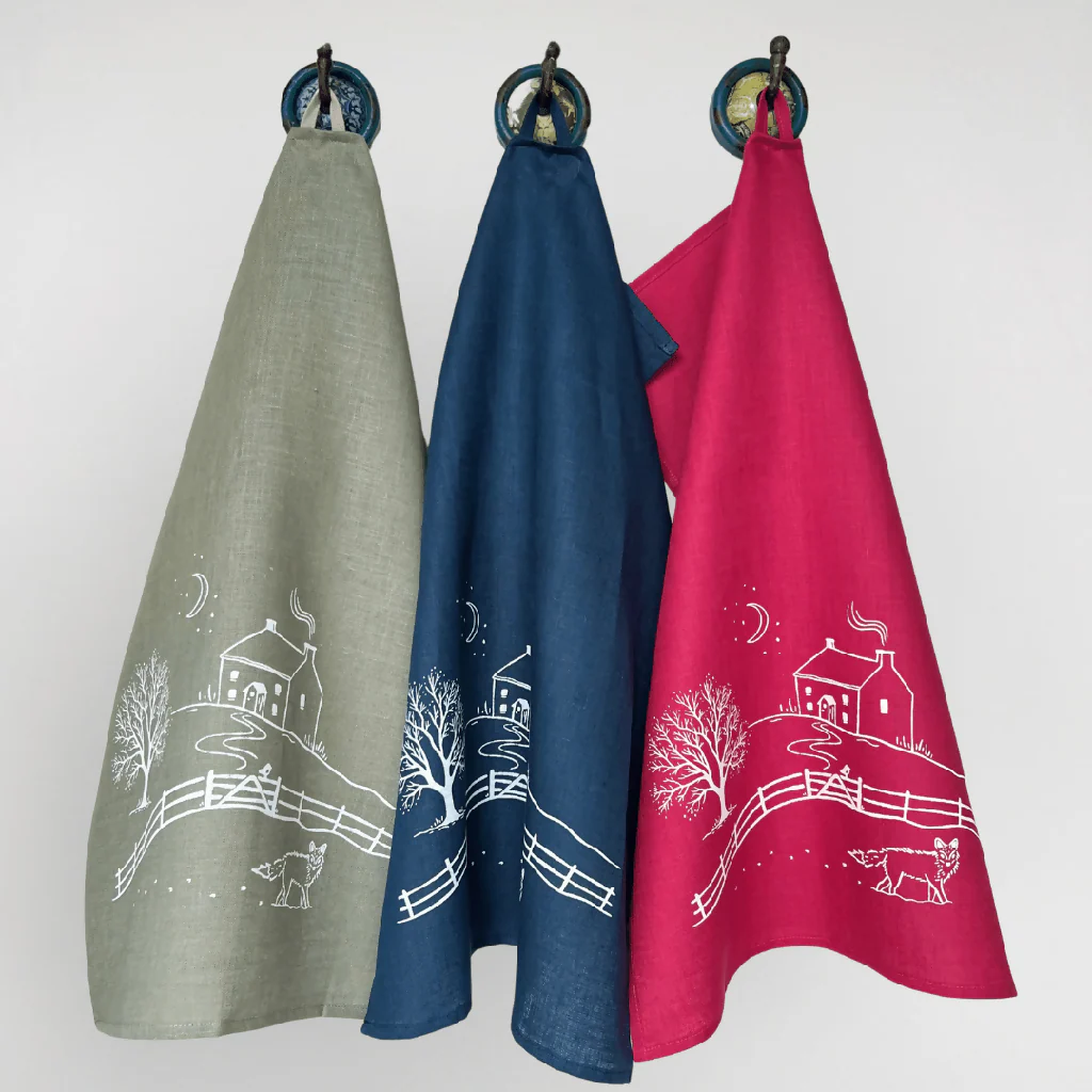 Winter Fox Linen Tea Towel - Image 5