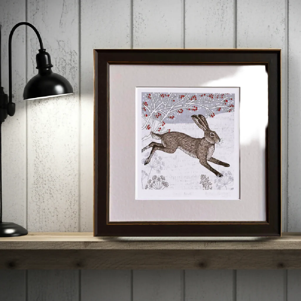 Winter Hare- Signed and Mounted Giclée Art Print