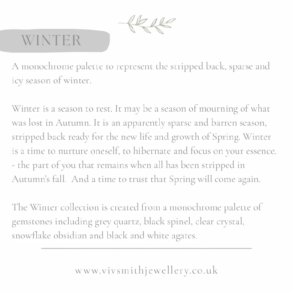 Winter Token Earrings with Rock Crystal and Black Agate - Image 2
