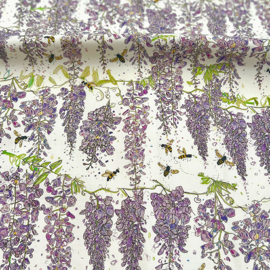 Wisteria Print Organic Cotton Tea Towel - Image 3