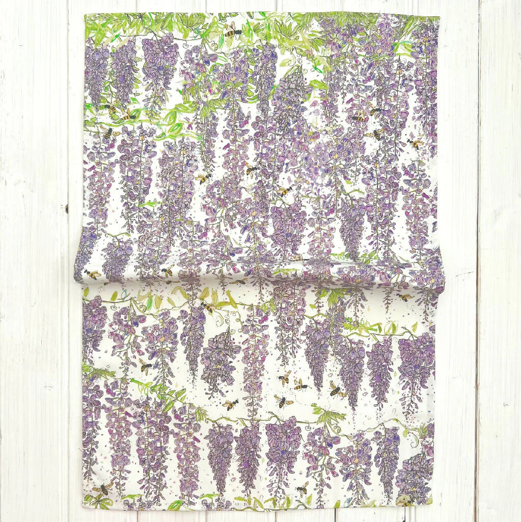 Wisteria Print Organic Cotton Tea Towel - Image 5