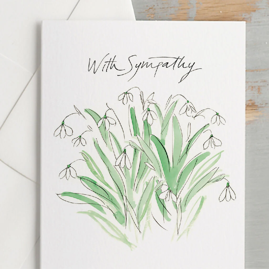 'With Sympathy' Snowdrops Bereavement Card - Image 2