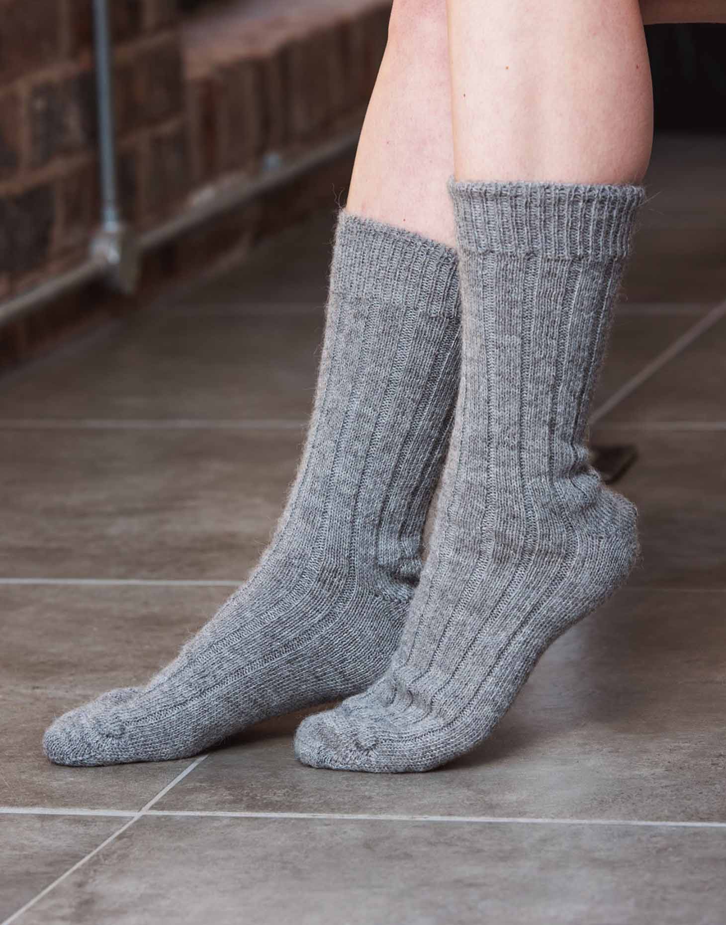 Women's Alpaca Bed Socks – Light Grey - Image 2