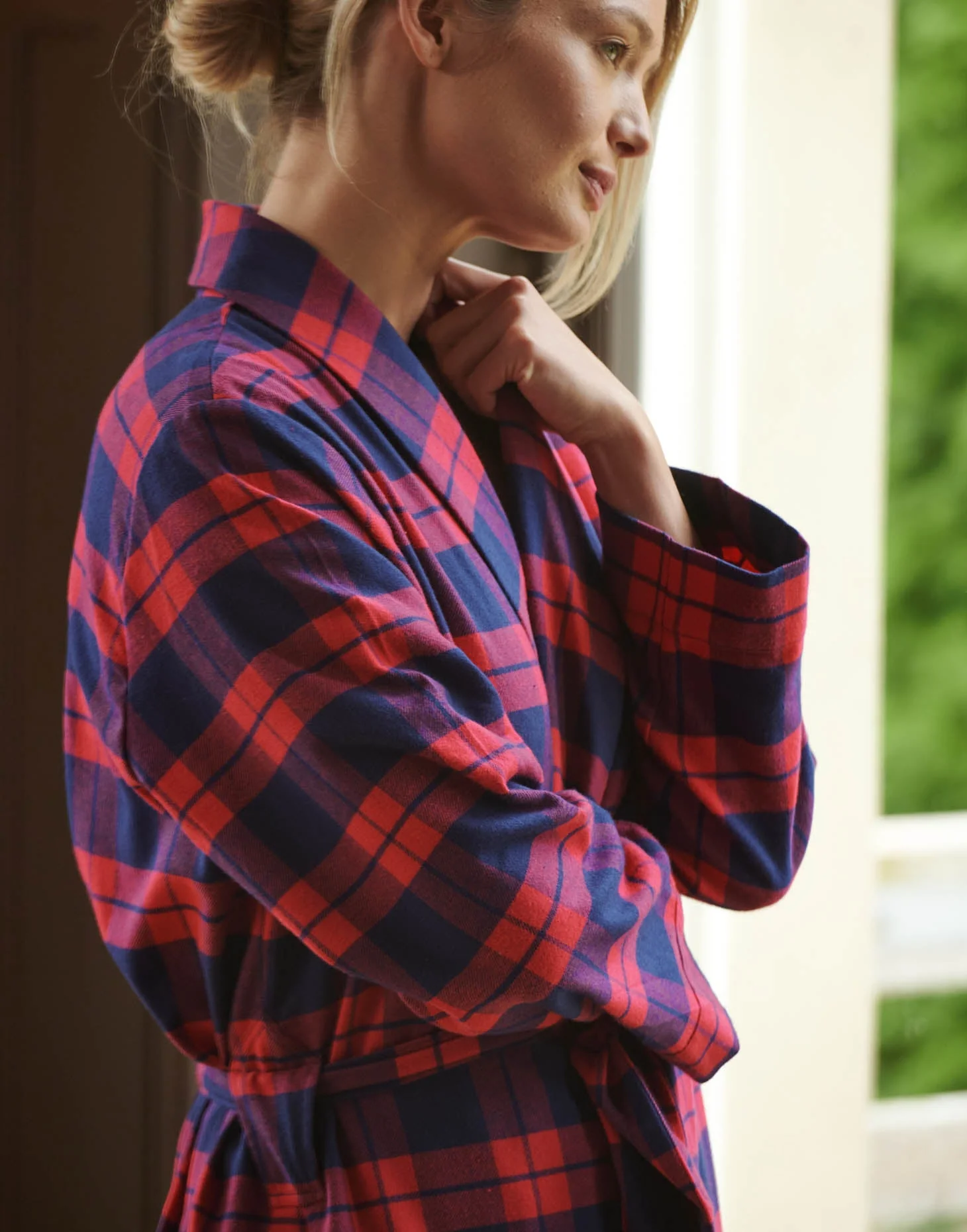 Women's Brushed Cotton Dressing Gown – Dumbarton Tartan - Image 6
