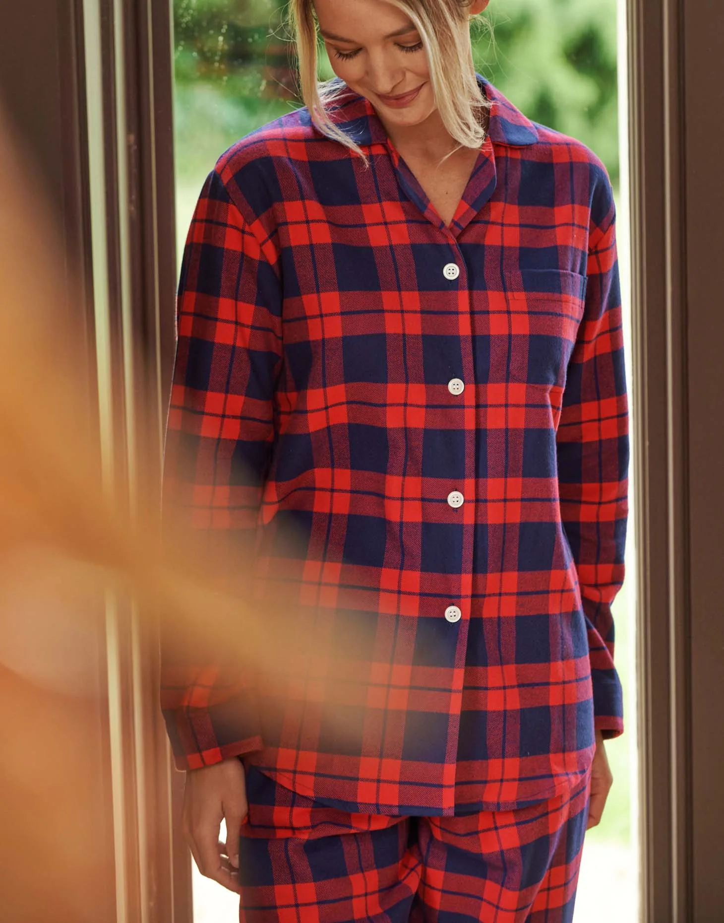 Women's Brushed Cotton Pyjama Set – Dumbarton Tartan - Image 4