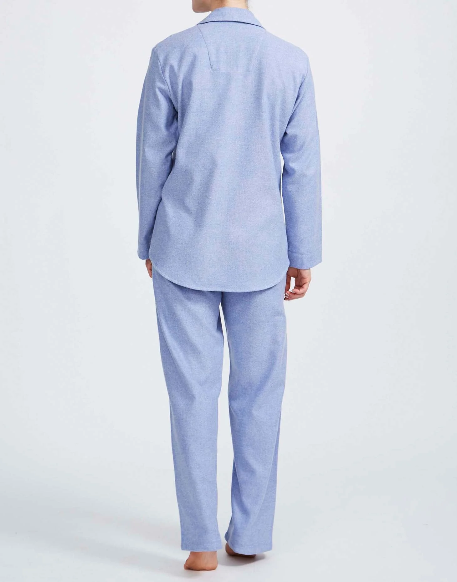 Women's Brushed Cotton Pyjama Set – Staffordshire Blue Herringbone - Image 5