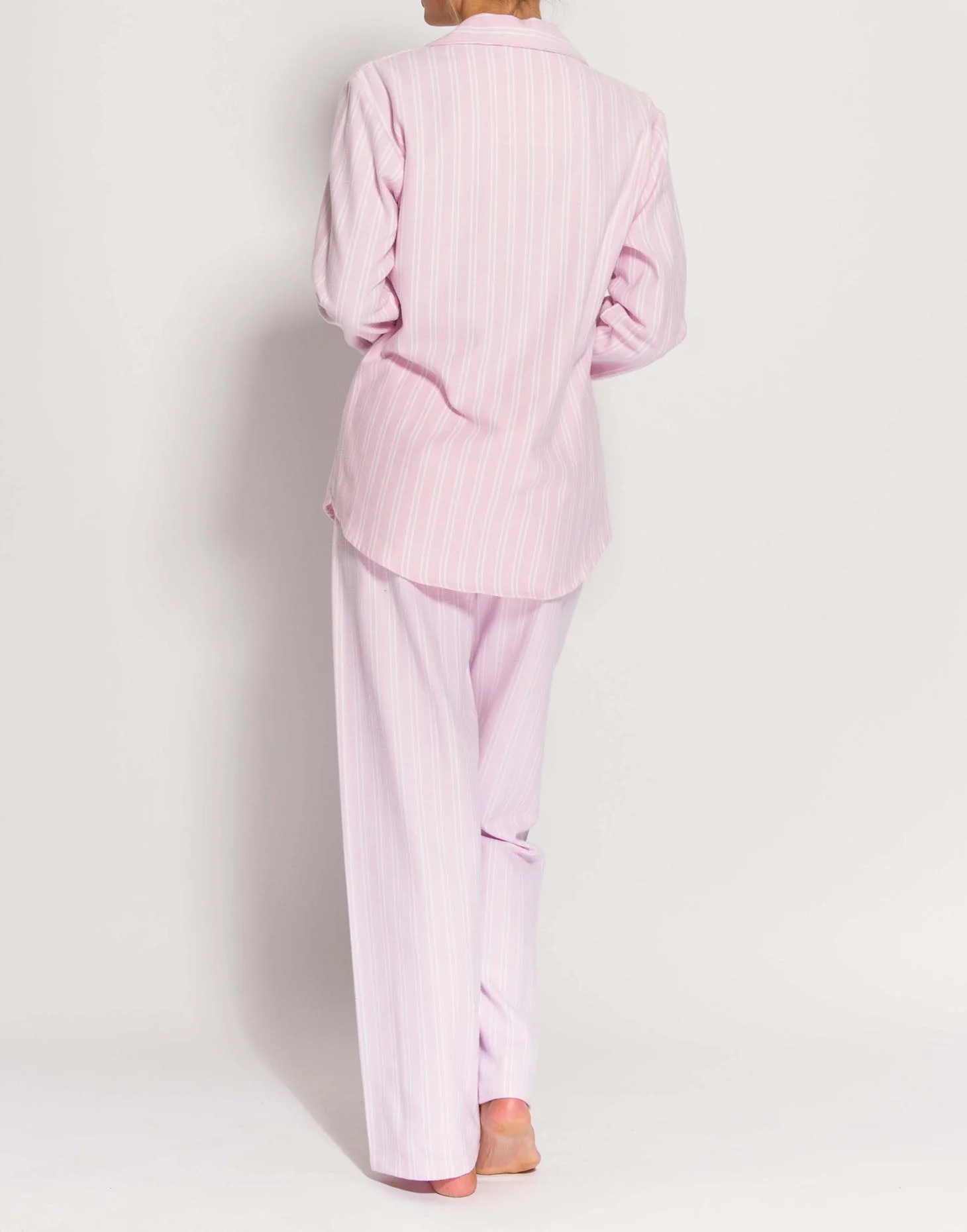 Women's Brushed Cotton Pyjama Set – Westwood Pink Stripe - Image 5