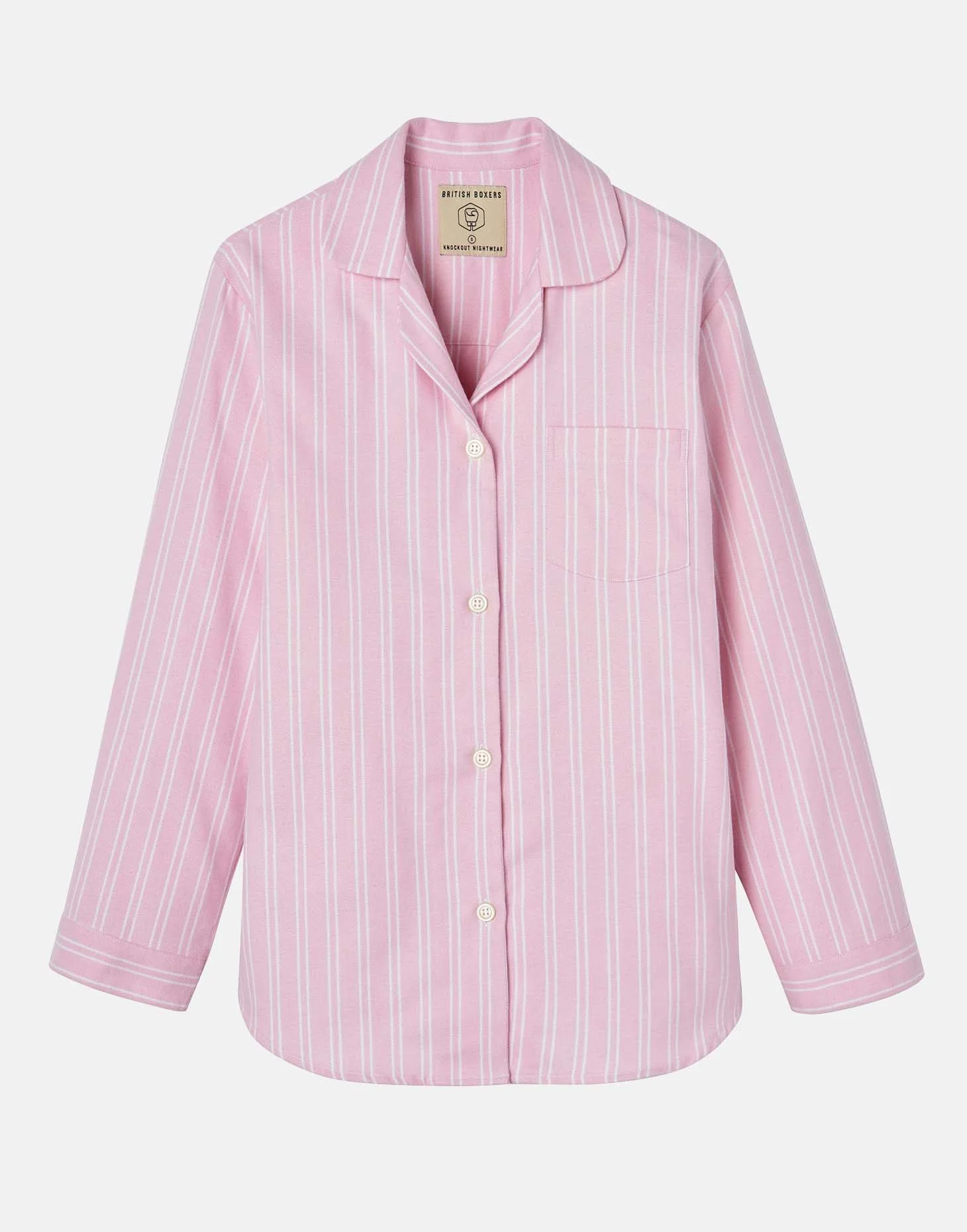 Women's Brushed Cotton Pyjama Set – Westwood Pink Stripe - Image 8