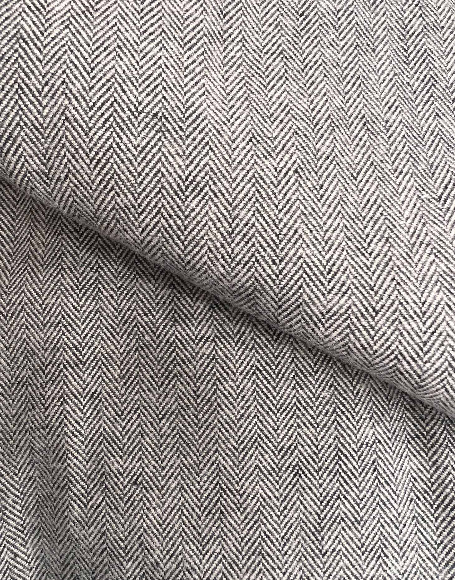 Women's Brushed Cotton Pyjama Set – Whitby Jet Herringbone - Image 6
