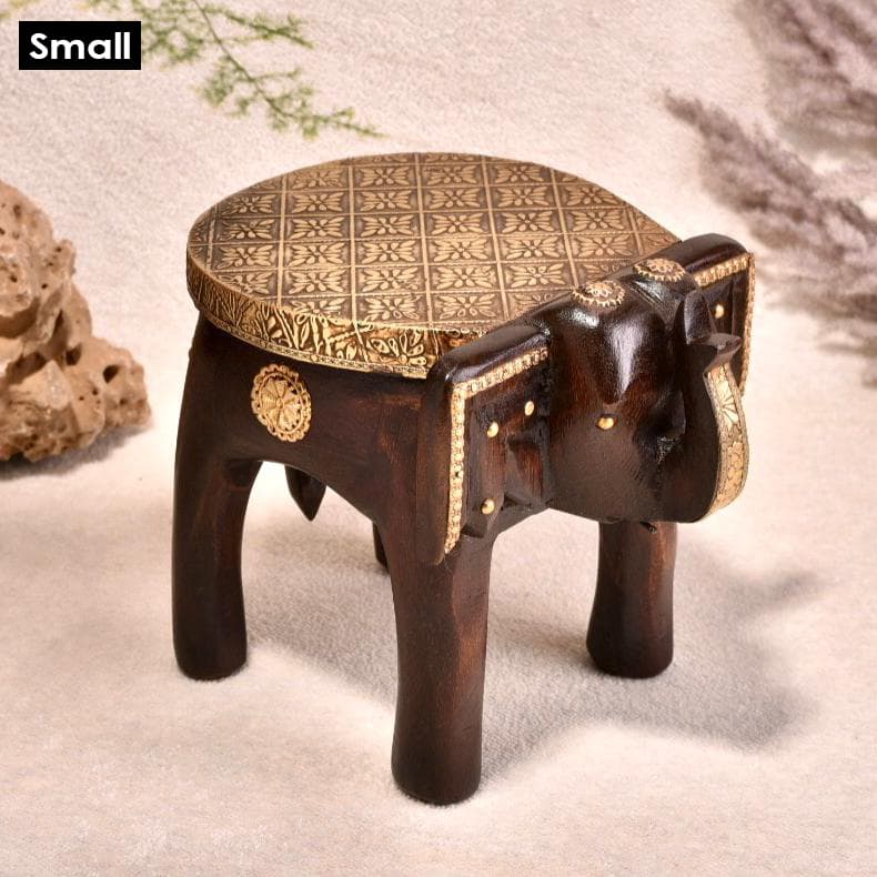 Wooden Elephant Side Table - Image 3