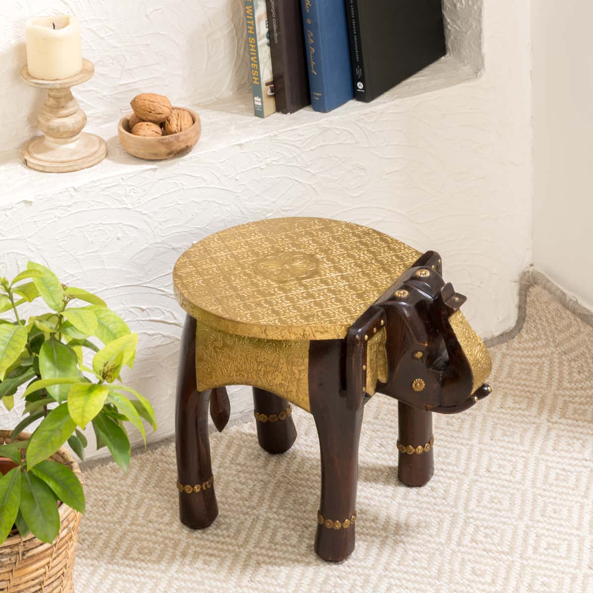 Wooden Elephant Side Table - Image 4