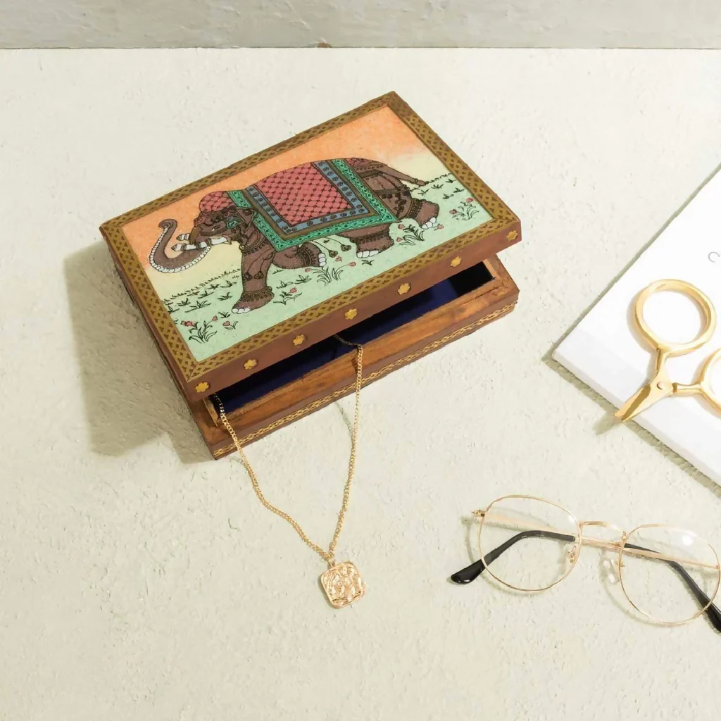 Wooden Handcrafted Elephant Jewellery Box - Image 2