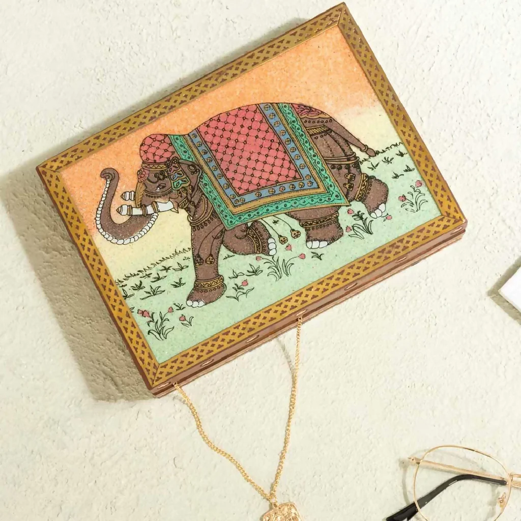 Wooden Handcrafted Elephant Jewellery Box - Image 3