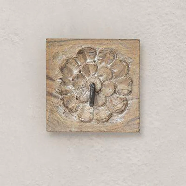 Wooden Square Single Wall Hook - Image 3
