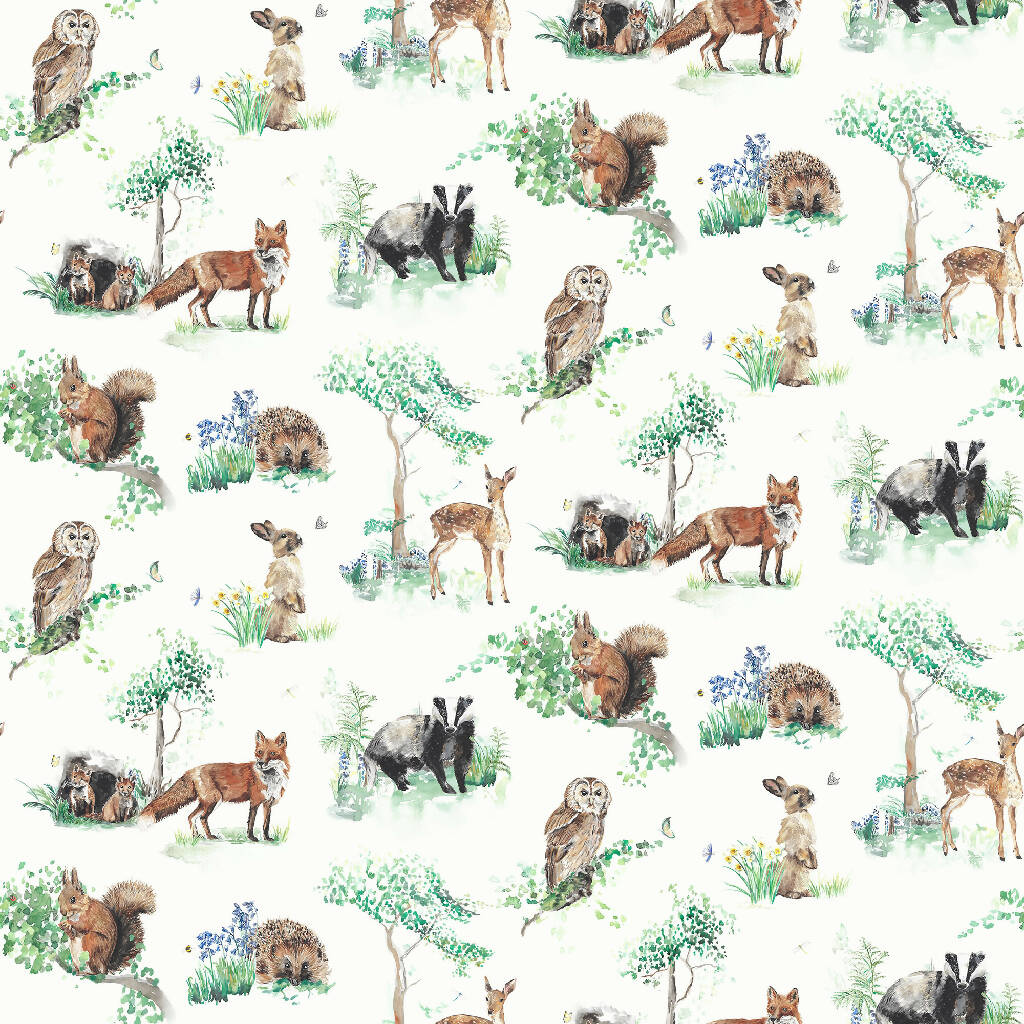 Woodland British Animals Children's Wallpaper - Image 2