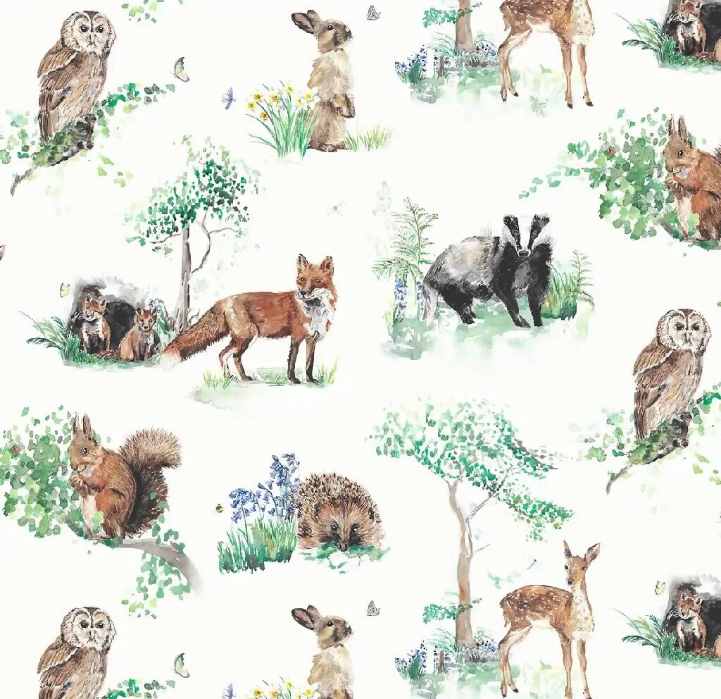 Woodland British Animals Children's Wallpaper - Image 5
