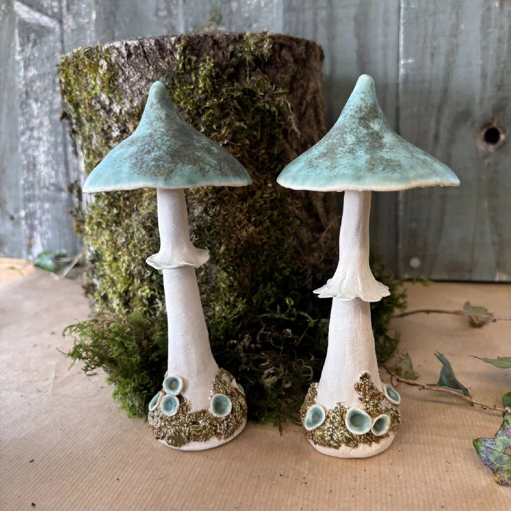 Woodland Toadstool Stoneware Pottery with Verdigris cap - Image 6