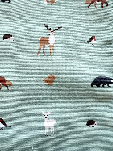 Woodland Wildlife Tea Towel in Smoke Green - Image 2
