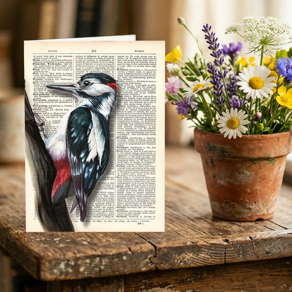 Woody - A5 Woodpecker Greeting Card