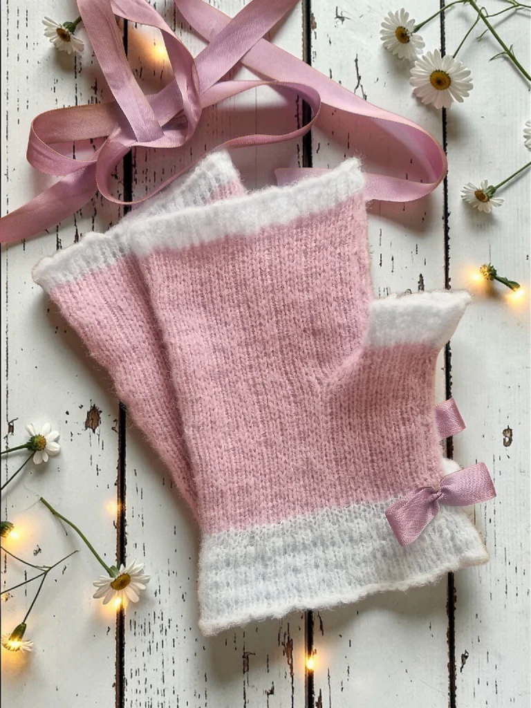 Woollen knitted soft gloves - Image 3
