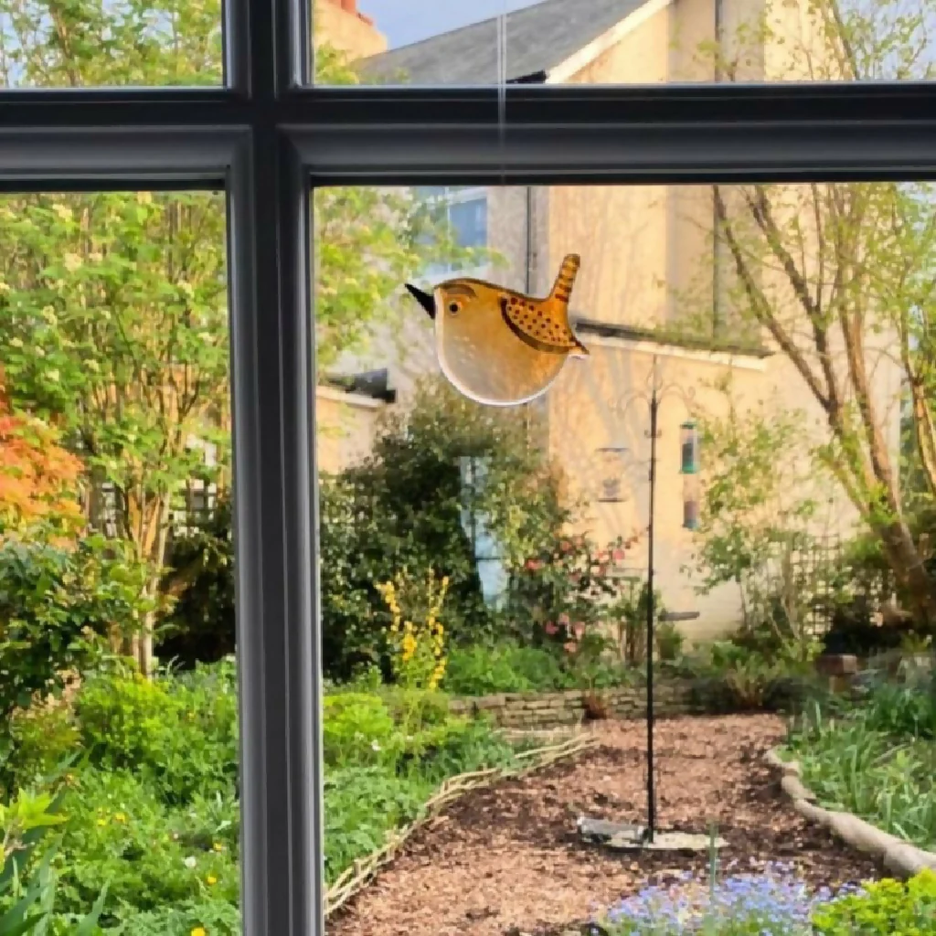 Wren, a hanging glass bird decoration - Image 2